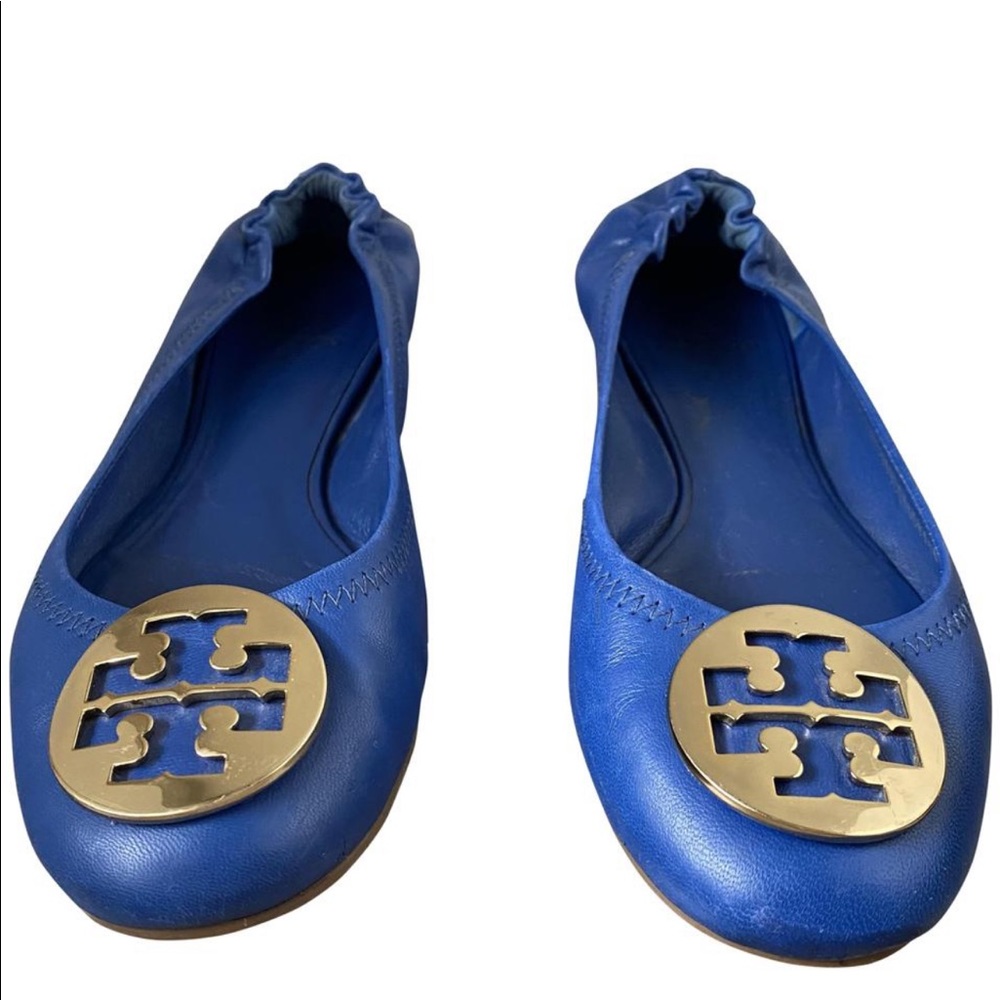 Tory Burch blue Minnie travel ballet flat - Picture 1 of 3